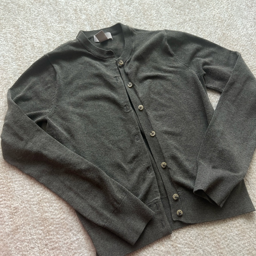 Green Button-Up Cardigan